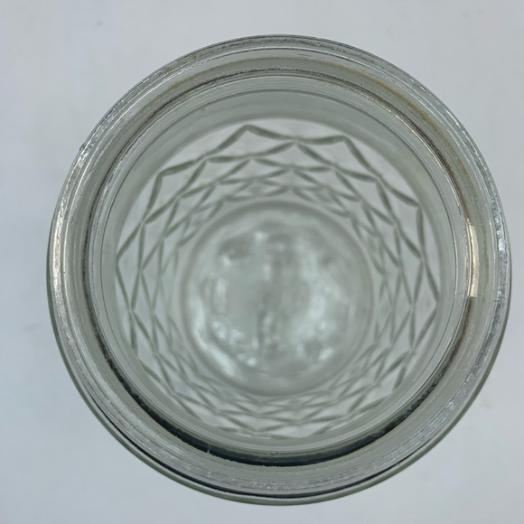 Vintage 1984 Planters Mr. Peanut Diamond Pattern Clear Glass Jar With Lid - Picture 5 of 10